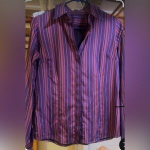 Thomas Pink Cufflink Button up Purple Pink Stripe Shirt US 6 100% cotton